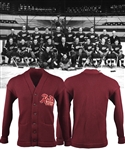 Vintage 1950s Detroit Red Wings Wool Cardigan Sweater