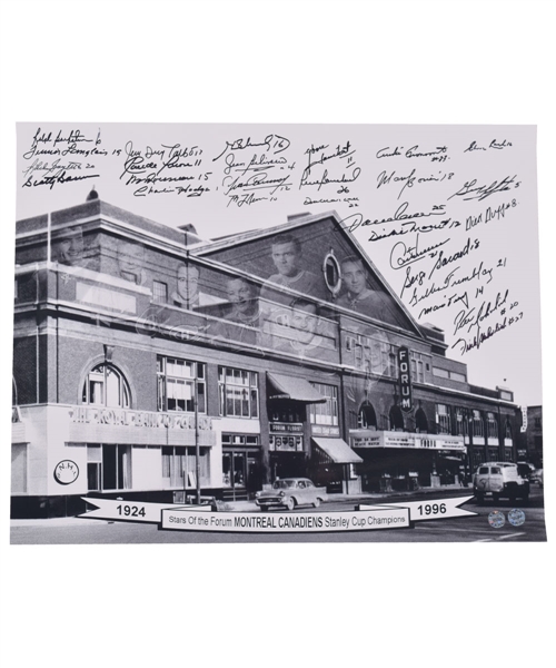 Montreal Canadiens Montreal Forum 1924-1996 "Stars of the Forum" Signed Photo by 28 with COA (16” x 20”) 