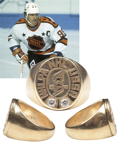 Wayne Gretzkys Rendez-Vous 87 NHL All-Stars Vs USSR 10K Gold and Diamond Ring with Great Provenance and LOA