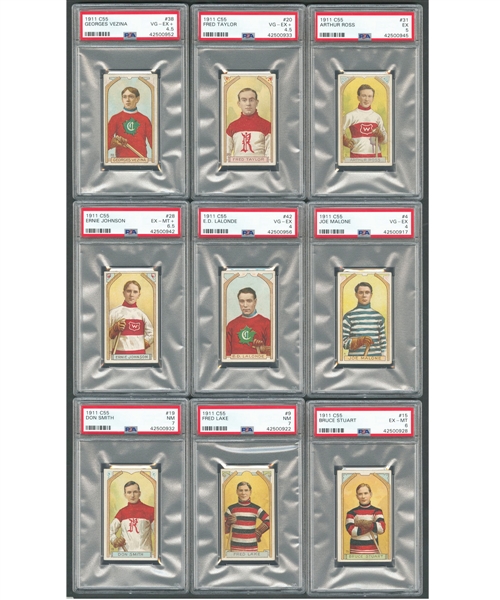 1911-12 Imperial Tobacco Hockey C55 PSA-Graded Complete 46-Card Set
