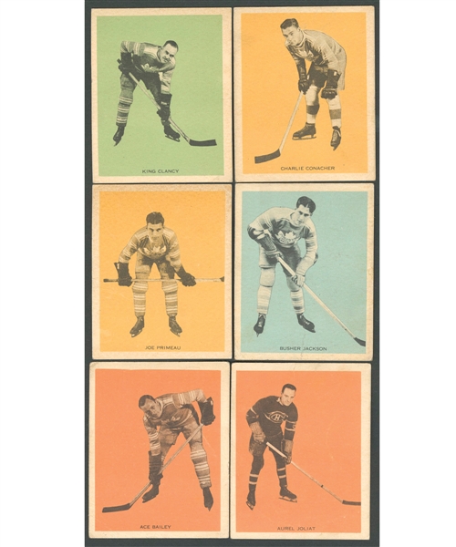 1933-34 Hamilton Gum (V288) Hockey Card Collection of 16 Including Conacher RC, Clancy, Joliat, Jackson RC, Bailey RC, Primeau RC and Horner RC