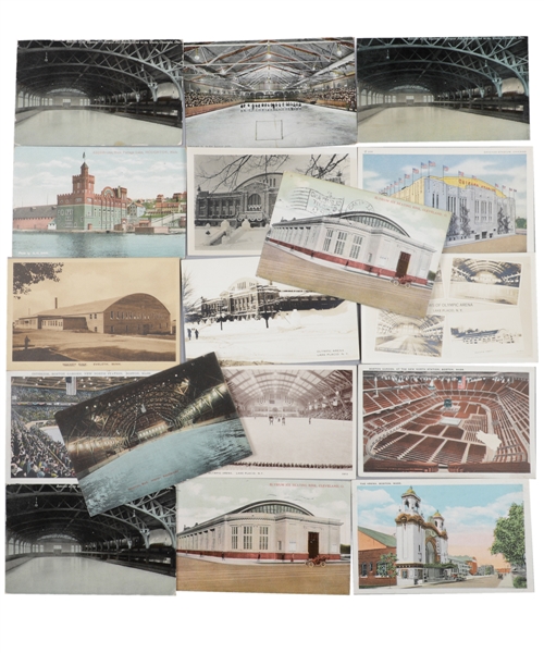 Vintage Early-1900s to 1950s Famous Hockey Arena/Venues Postcard Collection of 125 