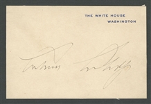 Calvin Coolidge Signed White House Calling Card with JSA LOA - 30th President of the United States
