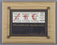 Historic 1969 Woodstock Music Festival Full 3-Day $24.00 Unused Ticket Display with LOA