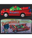 Vintage 1970s Batmobile Battery Operated Tin Toy in Original Box - Batman & Robin!