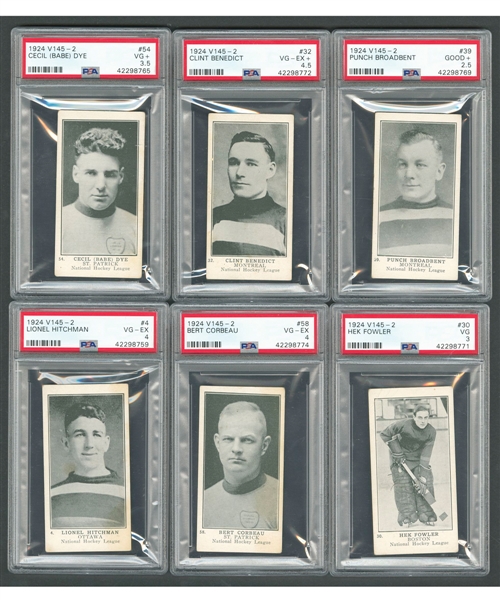 1924-25 William Patterson V145-2 Hockey Card Collection of 21 With 20 PSA-Graded Cards Including Benedict, Dye, Broadbent and Corbeau