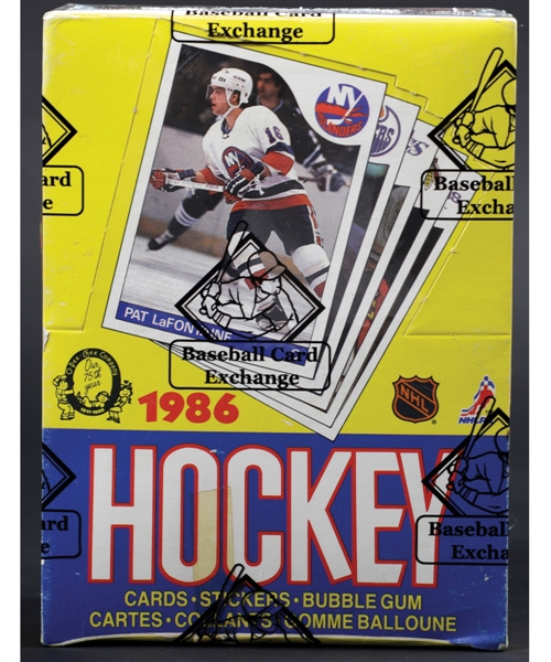 1985-86 O-Pee-Chee Hockey Wax Box (48 Unopened Packs) - BBCE Certified - Mario Lemieux Rookie Year!
