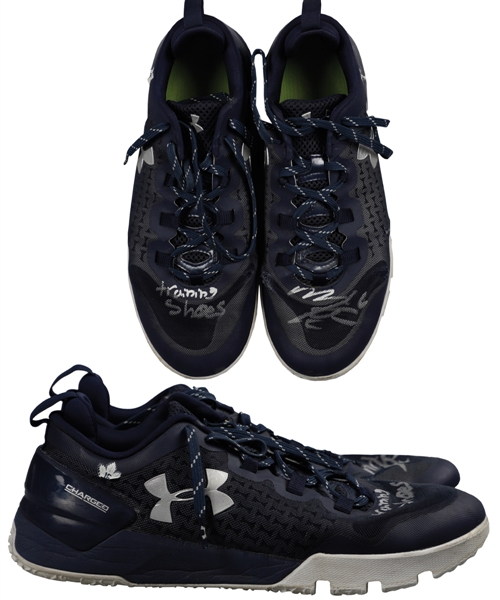 Mitch Marners Mid-to-Late-2010s Toronto Maple Leafs Signed Under Armour Training Shoes with Family LOA