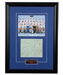 Toronto Maple Leafs 1948-49 Stanley Cup Champions Team-Signed Sheet Framed Display (17 Signatures) with 4 Deceased HOFers and Barilko (14" x 19")