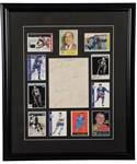 Toronto Maple Leafs 1964-65 Team-Signed Sheet Framed Display (12 Signatures) with 8 HOFers (5 Deceased) Including Terry Sawchuk