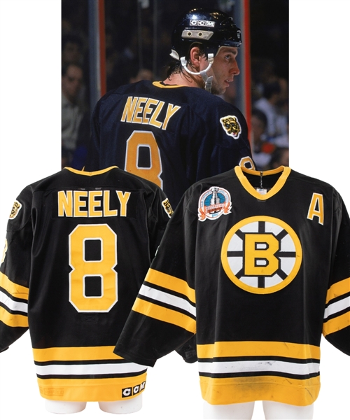 Cam Neelys 1989-90 Boston Bruins Signed Game-Worn Alternate Captains Jersey with LOA - Patched for Finals! - Nice Game Wear! - 55-Goal Season! - Photo-Matched!