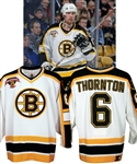 Joe Thorntons 1998-99 Boston Bruins Game-Worn Jersey with Team LOA from the Michael Wexler Collection - Bruins 75th Patch! - 15+ Team Repairs! 