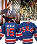 Mark Wells 1980 Olympics Team USA Team-Signed Game-Worn Jersey with His Signed LOA - Photo-Matched to Gold Medal Game!