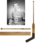 Jacques Plantes 1957-58 Montreal Canadiens Game-Used Team-Signed Stick by 21 Including 8 Deceased HOFers - Vezina Trophy Season! - Stanley Cup Season!