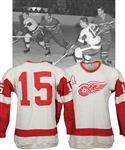 Detroit Red Wings 1957-58 Game-Worn Wool Jersey with Alternate Captains "A" - Team Repairs!