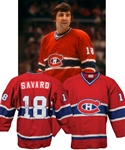 Serge Savards 1978-79 Montreal Canadiens Signed Game-Worn Jersey - 20+ Team Repairs! - Stanley Cup Championship Season!