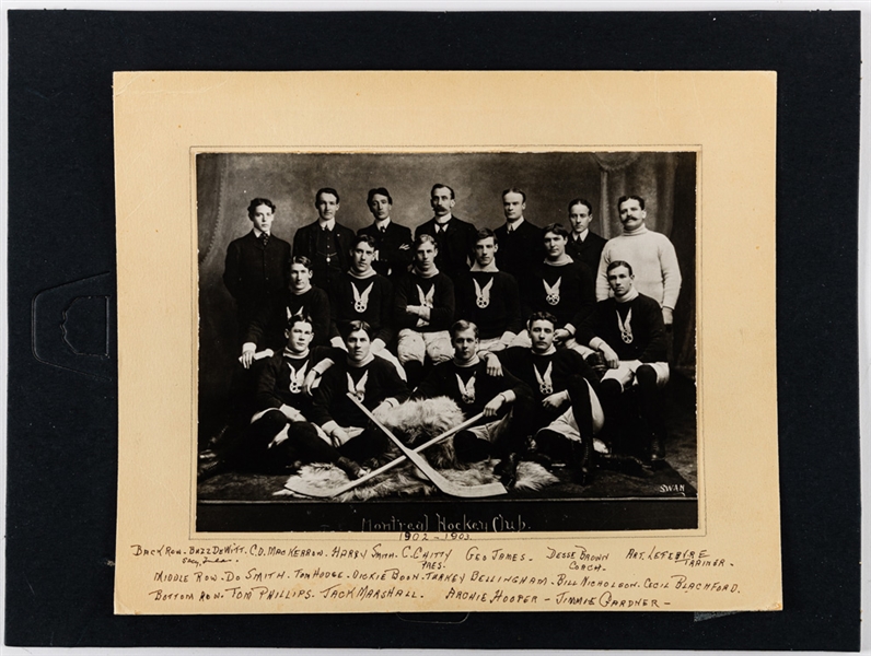 Vintage Montreal Amateur Athletic Association (M.A.A.A.) Hockey Team 1902-03 Stanley Cup Champions Team Photo 