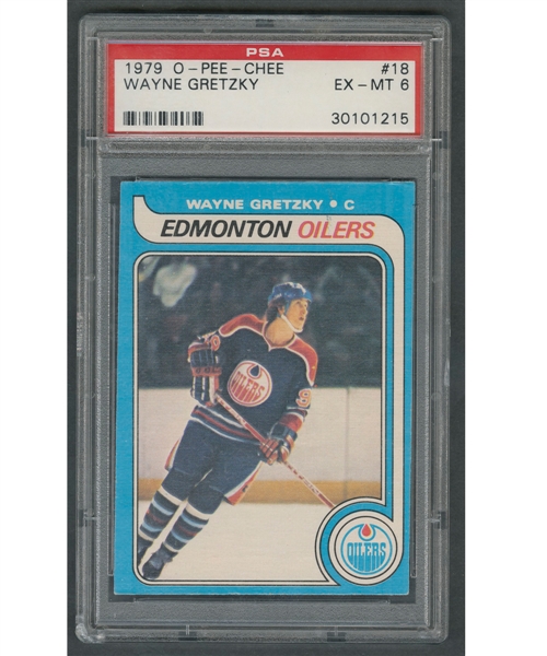 1979-80 O-Pee-Chee Hockey Card #18 HOFer Wayne Gretzky RC - Graded PSA 6