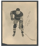Deceased HOFer Aurele Joliat Signed and Initialed Montreal Canadiens Vintage Photo with JSA LOA