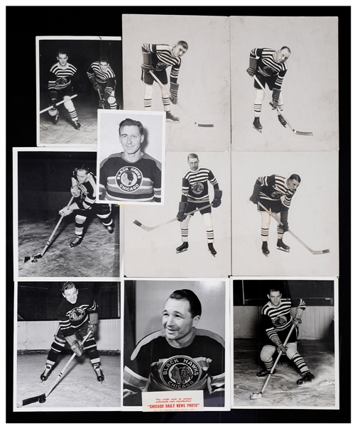 Vintage 1930s-1940s Chicago Black Hawks Photo Collection of 90+ Originating from the Files of Maple Leafs Gardens