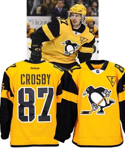 Sidney Crosbys 2016-17 Pittsburgh Penguins Game-Worn Captains Alternate Jersey with Team LOA - City of Champions Patch! - Maurice "Rocket" Richard Trophy Season! - Photo-Matched!