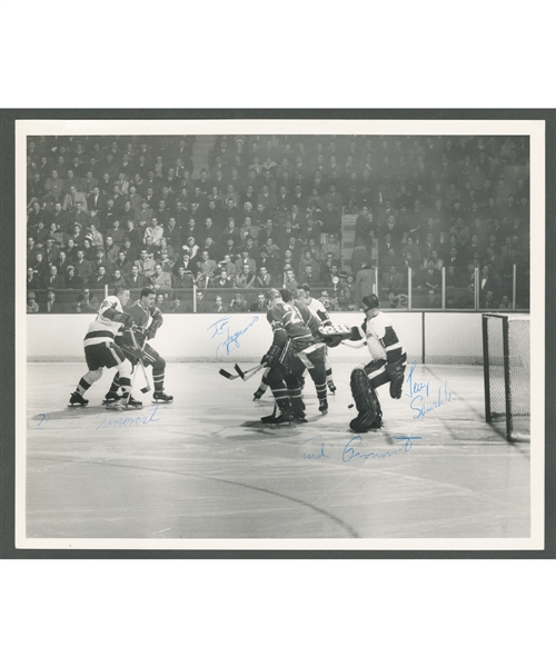 Detroit Red Wings 1963-64 Multi-Signed David Bier Photo Including Deceased HOFer Terry Sawchuk from the E. Robert Hamlyn Collection