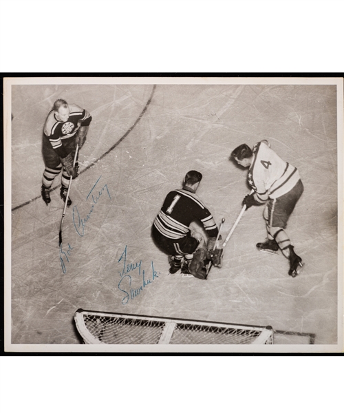 Boston Bruins 1955-56 Multi-Signed Photo Including Deceased HOFer Terry Sawchuk from the E. Robert Hamlyn Collection