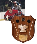 Bob Gaineys 1979-80 Montreal Canadiens Frank J. Selke Trophy Plaque from His Personal Collection with His Signed LOA