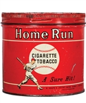 Vintage Circa 1940s Home Run Cigarette Tobacco Tin with Baseball Graphics