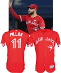 Kevin Pillar’s 2017 Toronto Blue Jays Game-Worn Red Alternate Jersey - MLB Authenticated! - Photo-Matched!