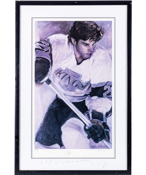 Luc Robitailles Signed Los Angeles Kings Framed Artist Proof Lithograph #AP 59/100 by Stephen Holland from His Personal Collection with His Signed LOA (27” x 40 ½”)