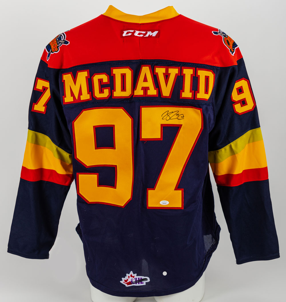 Connor McDavid Signed Edmonton Oilers Jersey Size L In Person. JSA