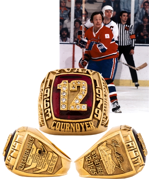 Spectacular Yvan Cournoyer Montreal Canadiens 10K Gold and Diamond Limited-Edition Career Tribute Ring with His Signed LOA 