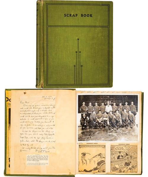 Bun Cooks 1930s Hockey Scrapbook with 1932-33 New York Rangers Team Photo