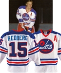 Anders Hedbergs 1976-77 Winnipeg Jets Game-Worn Alternate Captains Jersey with His Signed LOA - Team Repairs! - 70-Goal Season! - Photo-Matched!
