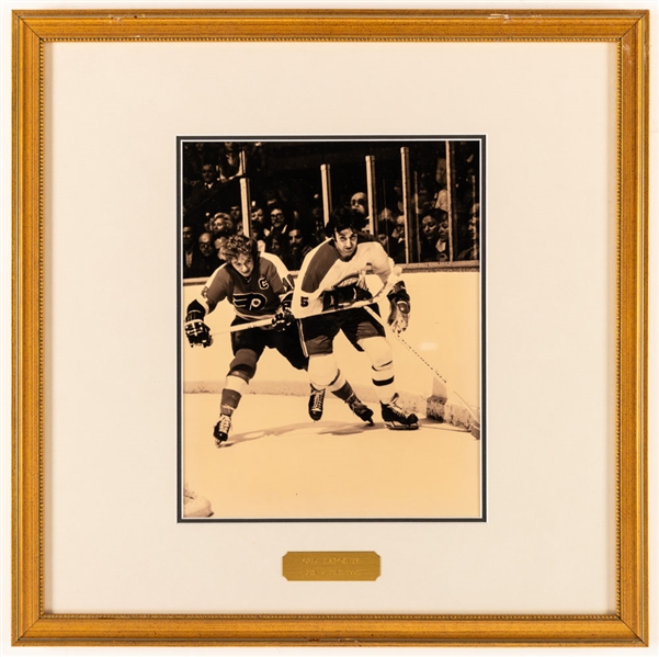 Guy Lapointe Montreal Canadiens Hockey Hall of Fame Honoured Member Framed Photo Display from the Montreal Canadiens Archives (16" x 16")