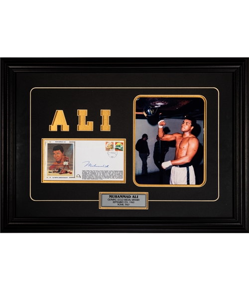Muhammad Ali 1960 Rome Olympics Gold Medal Winner Signed 30th Anniversary Gateway Cachet Framed Display (17" x 19")