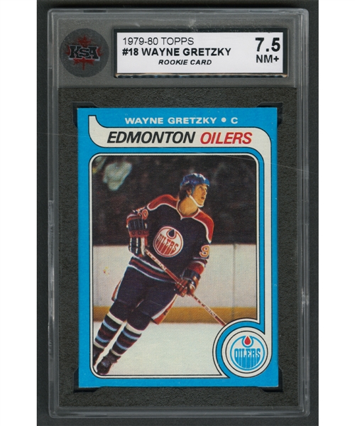 1979-80 Topps Hockey Card #18 HOFer Wayne Gretzky Rookie - Graded KSA 7.5