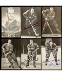 Montreal Canadiens 1940s/1990s Postcard and Team Card Collection (302) Featuring 181 Signed Examples Including Deceased HOFers Maurice and Henri Richard, Beliveau, Moore, Worsley, Johnson and Others