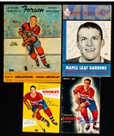 Montreal Canadiens 1958-59 Team-Signed Montreal Forum and Maple Leaf Gardens Programs (2) Plus 1963-64 Team-Signed Media Guide