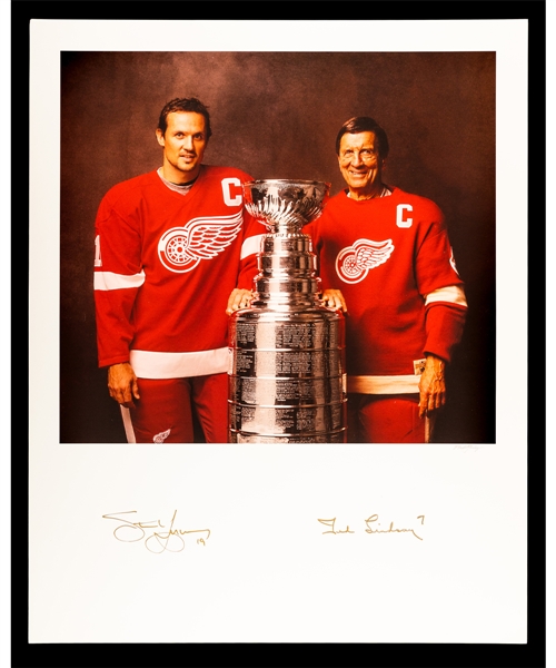 Ted Lindsay and Steve Yzerman Detroit Red Wings “Stanley Cup Captains” Signed Print with LOA – Proceeds to Benefit the Ted Lindsay Foundation (16” x 20”) 