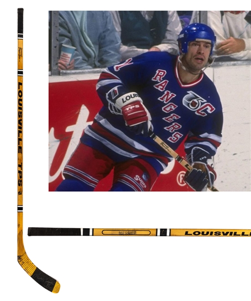 Mark Messiers 1991-92 New York Rangers Signed Louisville TPS Game-Used Stick