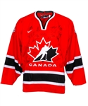Lanny McDonalds 2004 IIHF World Championships Gold Medal Champions Team Canada Team-Signed Jersey from His Personal Collection with His Signed LOA