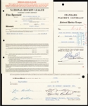 Maurice "Rocket" Richards 1953-54 Montreal Canadiens NHL Contract Signed by Deceased HOFers Richard, Northey and Campbell 