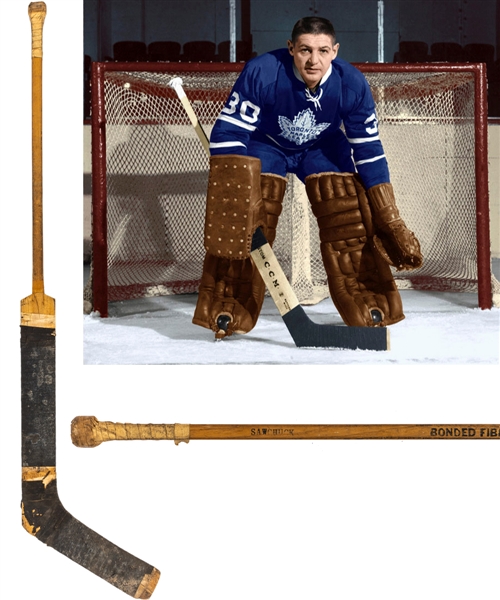 Terry Sawchuks Mid-1960s Toronto Maple Leafs CCM Game-Used Stick