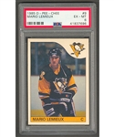 1985-86 O-Pee-Chee Hockey Card #9 HOFer Mario Lemieux Rookie - Graded PSA 6