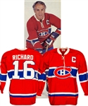 Henri Richards 1973-74 Montreal Canadiens Game-Worn Jersey with His Signed LOA - Team Repairs! - Photo-Matched!