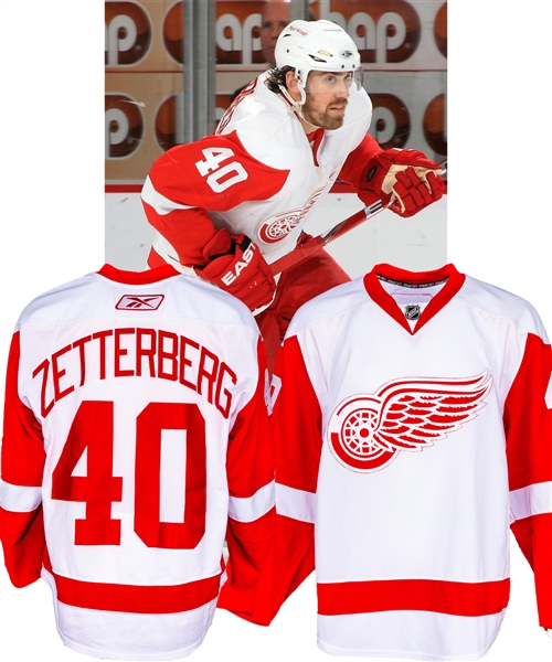 Henrik Zetterbergs 2008-09 Detroit Red Wings Game-Worn Jersey with Team COA - Photo-Matched!
