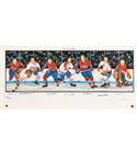 Montreal Canadiens Limited Edition Lithograph Signed by 7 HOFers  with LOA (39" x 18")