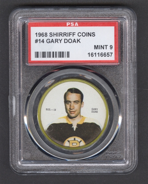 1968-69 Shirriff Hockey Coin #14 Gary Doak SP - Graded PSA 9